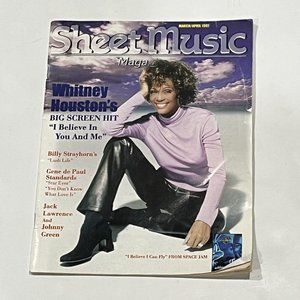 Vintage 1997 Sheet Music Magazine March/April Whitney Houston Space Jam 11 Songs